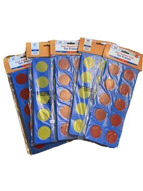 Giant Magnetic Foam Ten Frames Learning Advantage Yellow & Red 5 Sets Of 2